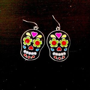 Calaveras Day of the Dead stainless steel earrings
